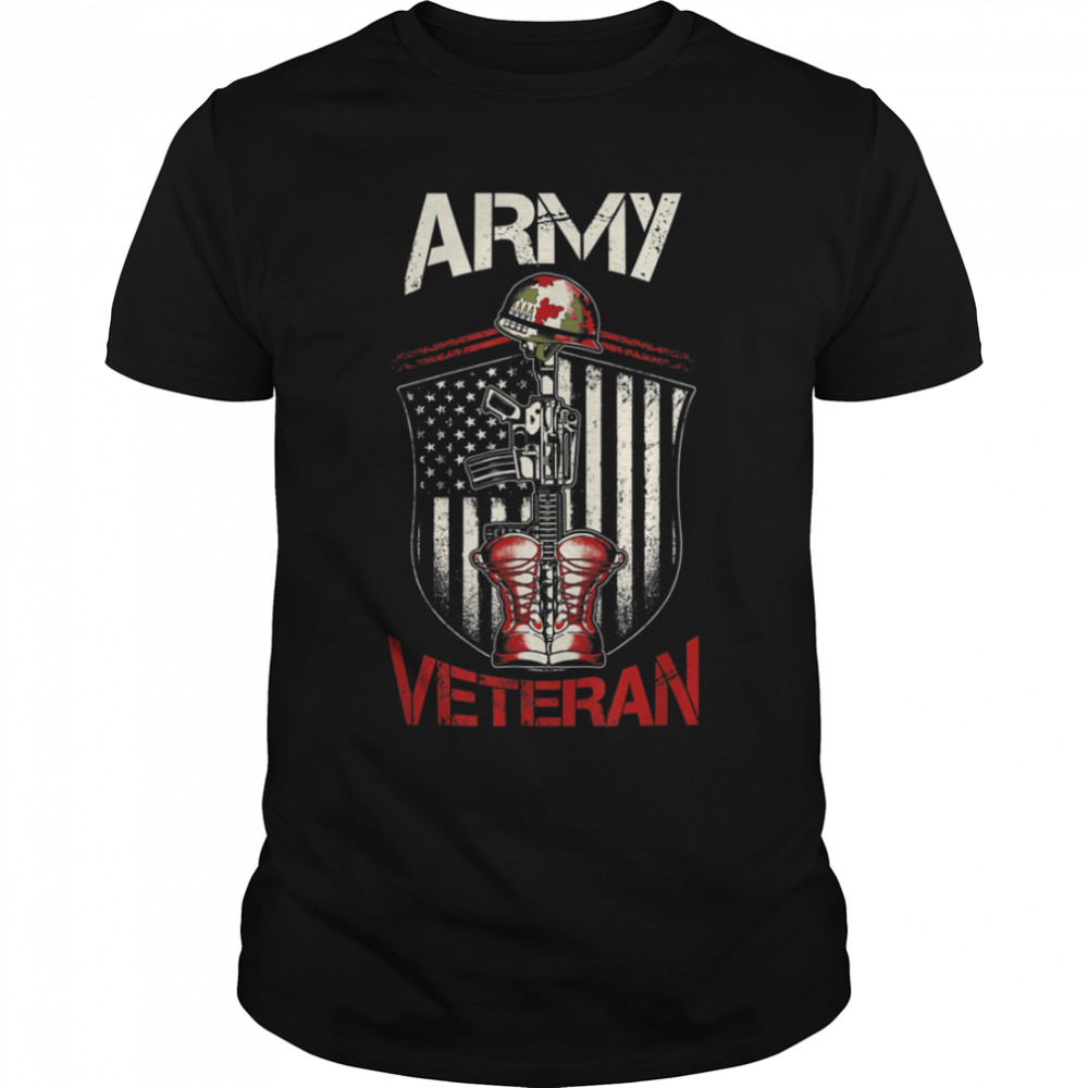 Army Veteran Retired Soldier U.S Flag T- B09ZNL2MDL Classic Men's T-shirt