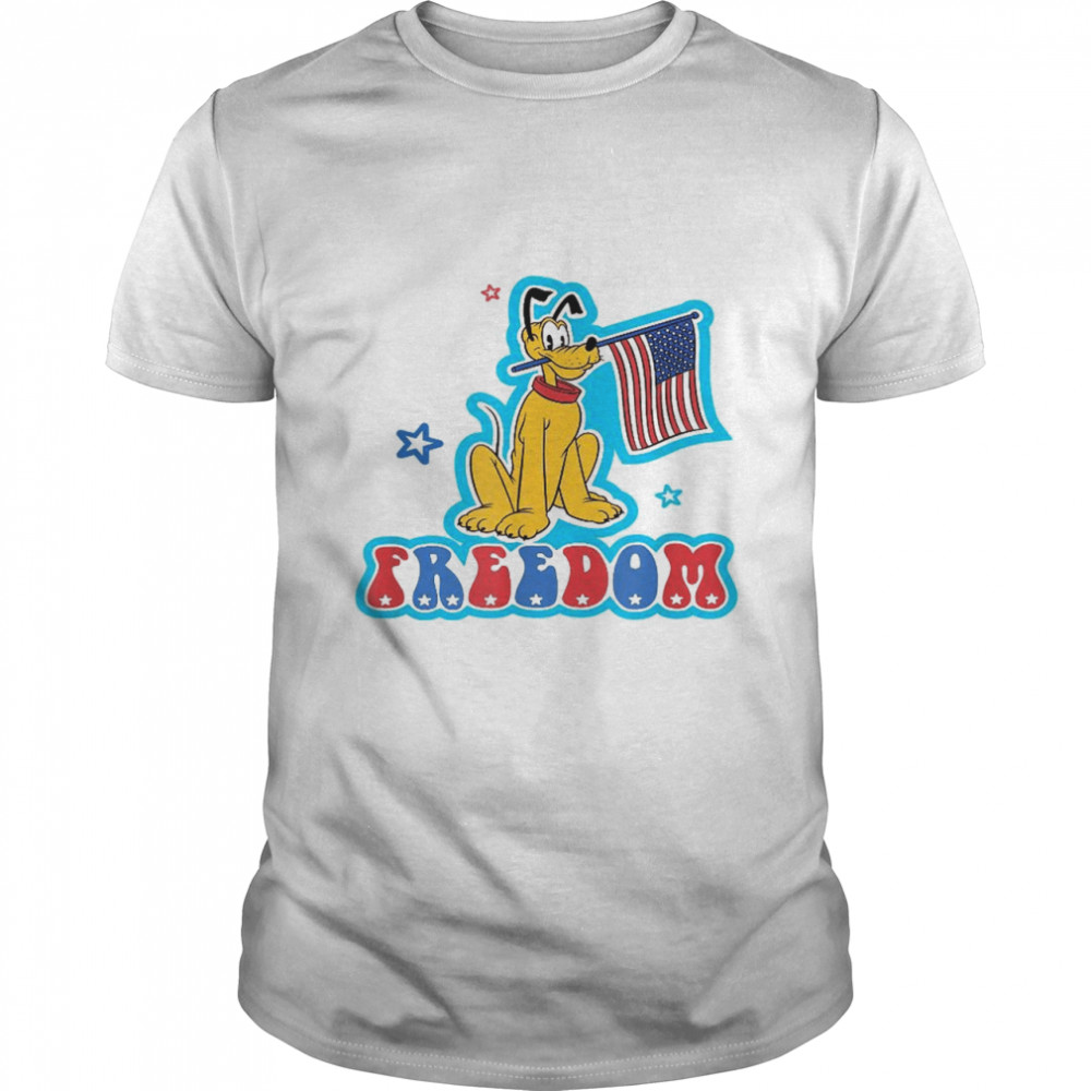 Disney Mickey Classic Pluto 4th Of July American Flag Shirt