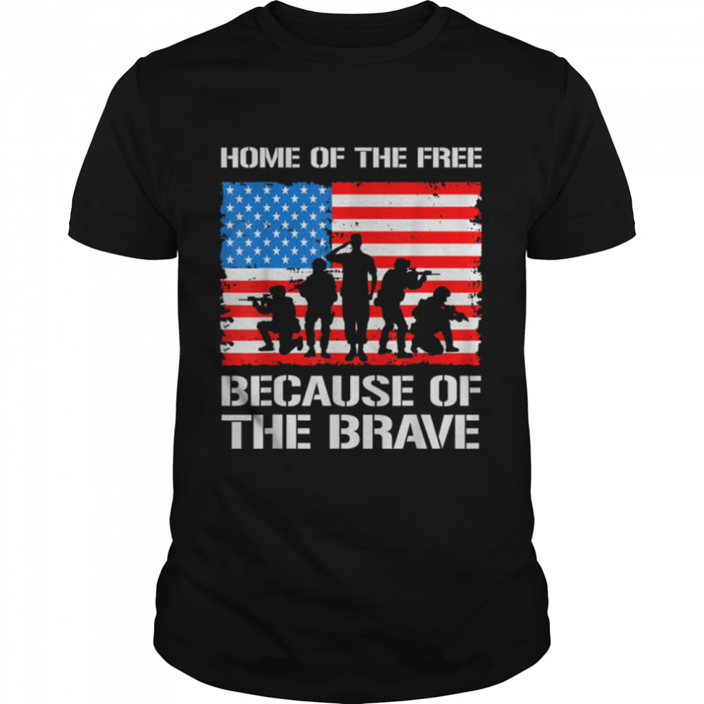 Home Of The Free Because Of The Brave U.s. Flag T-Shirt B09Znpsc1Q