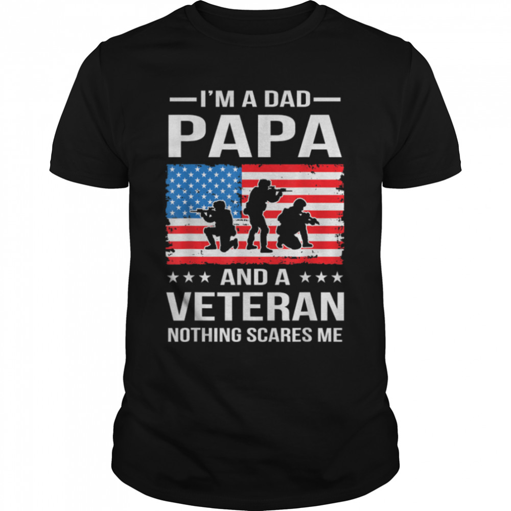 I'm a Dad Grandpa and a Veteran U.S. Flag T-Shirt B09ZP2HJYJ