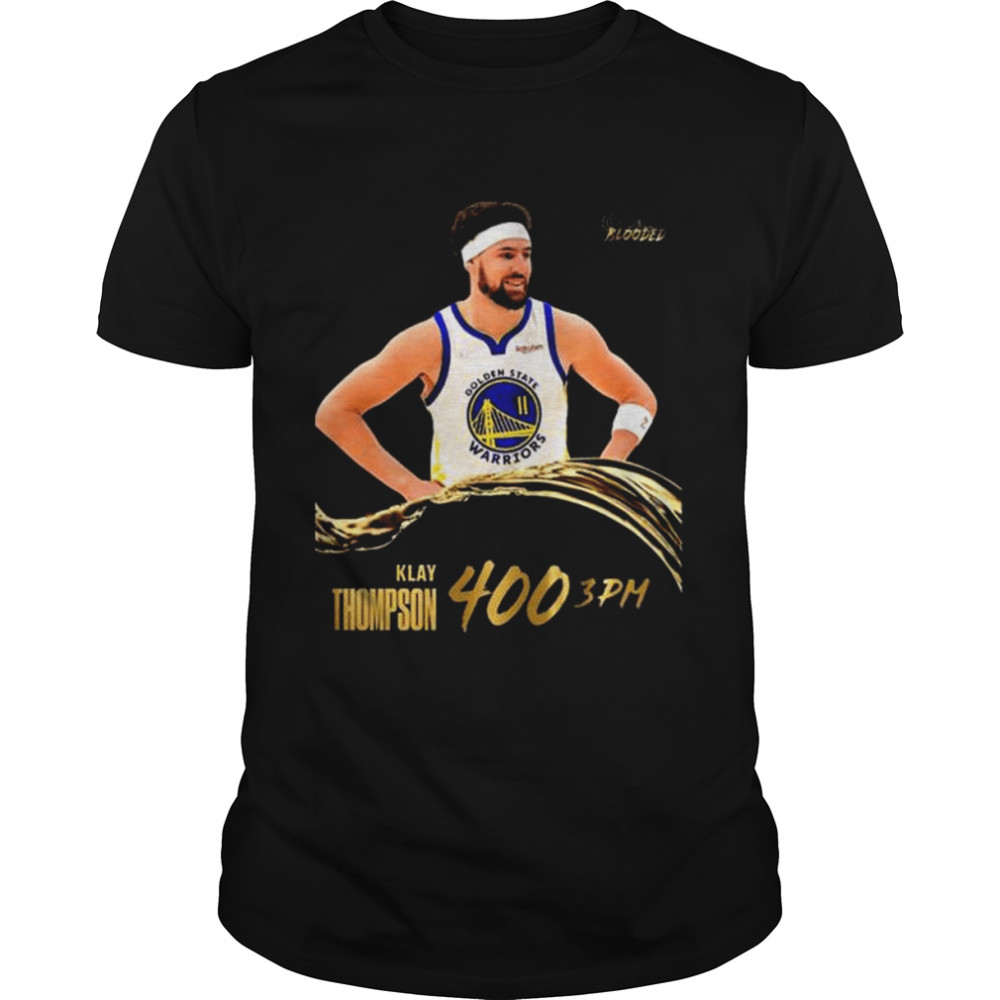 Klay Thompson 400 Three Pointers Golden State Warriors Gold Blooded T-Shirt