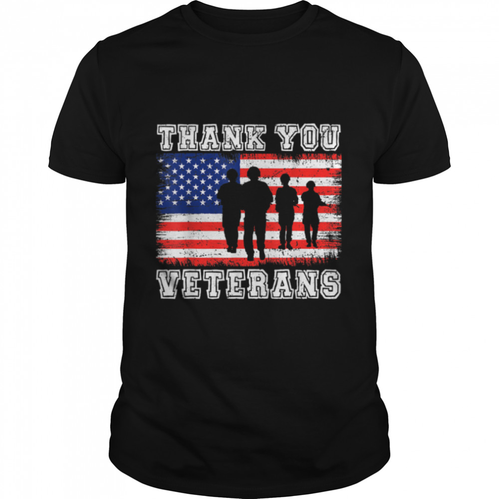 Thank You Veterans U.s. Flag Soldier Patriotic T-Shirt B09Znwhn92