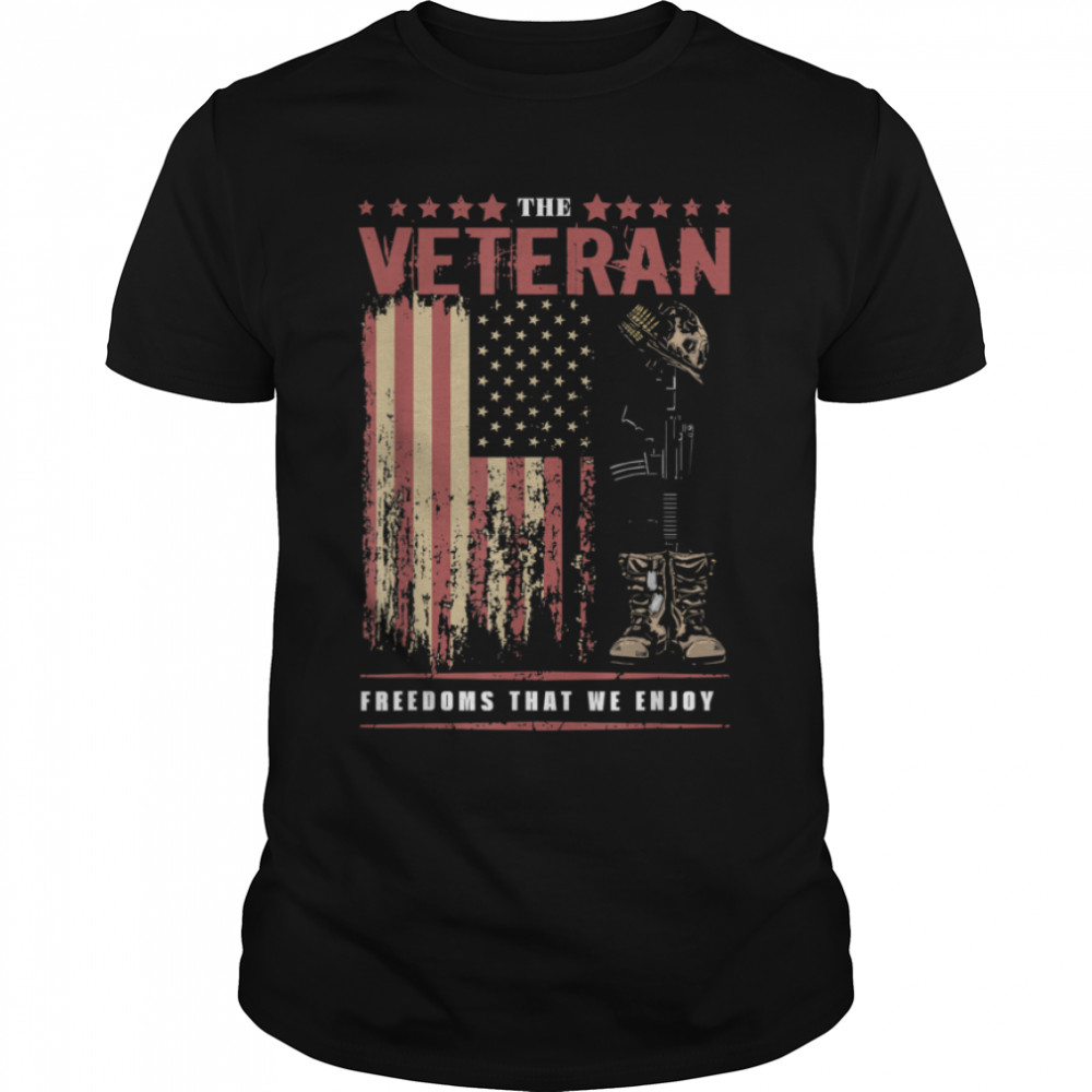 The Veteran U.S. Flag Retired Soldier T-Shirt B09ZP2LDM8