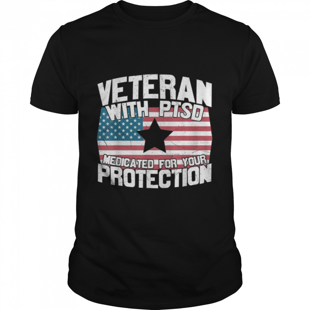 Veteran U.s Flag Ptsd Awareness T-Shirt B09Zpbkrcy