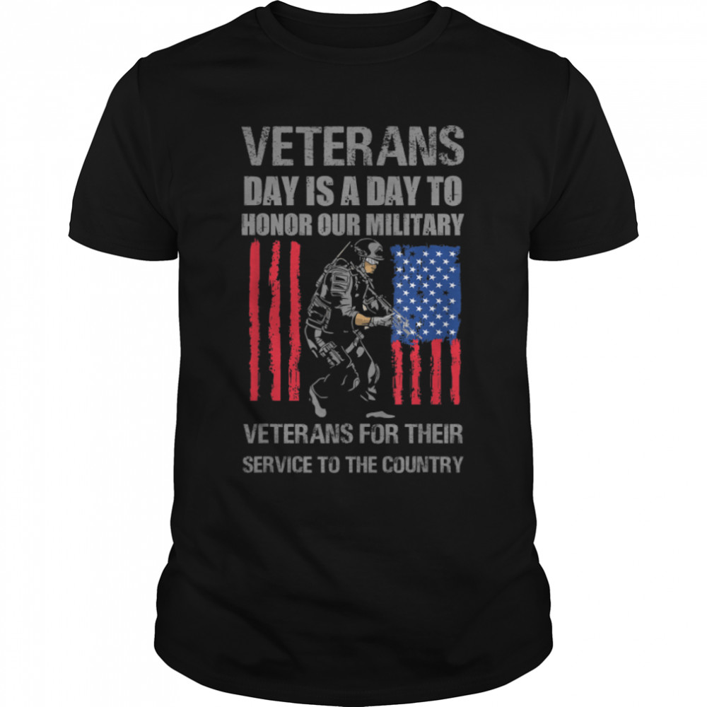 Veterans Day Retired Soldier U.S Flag Combat T-Shirt B09ZP2WYRH