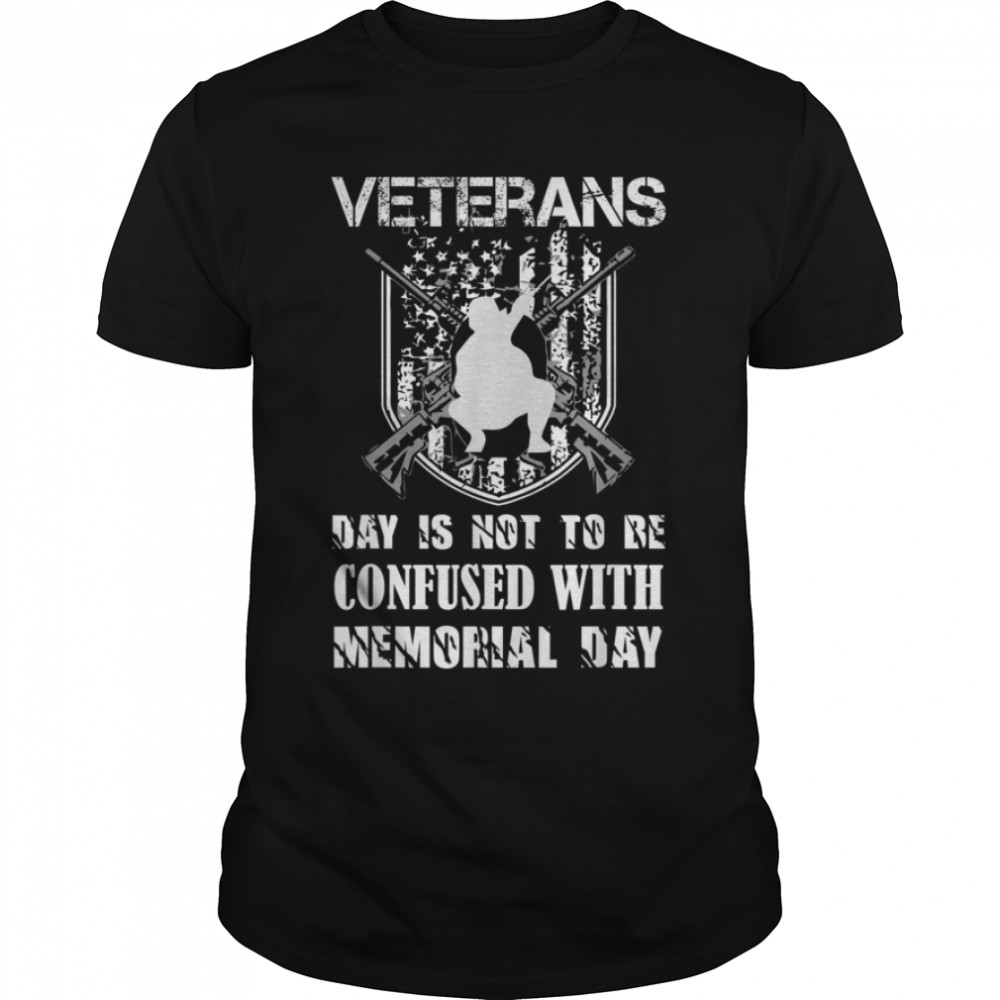 Veterans Day USA Flag Soldier Retired Rifle T-Shirt B09ZP47J29