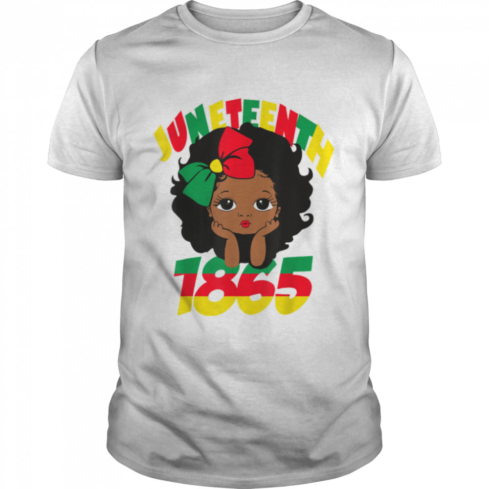 Cute Black Messy Bun Girls Kids Juneteenth Celebrating 1865 T- B09ZTQXDTW Classic Men's T-shirt