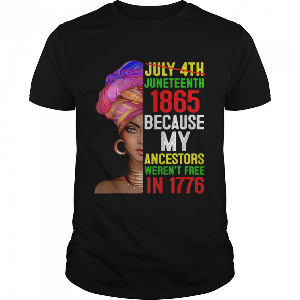 Juneteenth Black Queen Independence 1865 Freedom Woman Girls T-Shirt B09Ztqyz8R