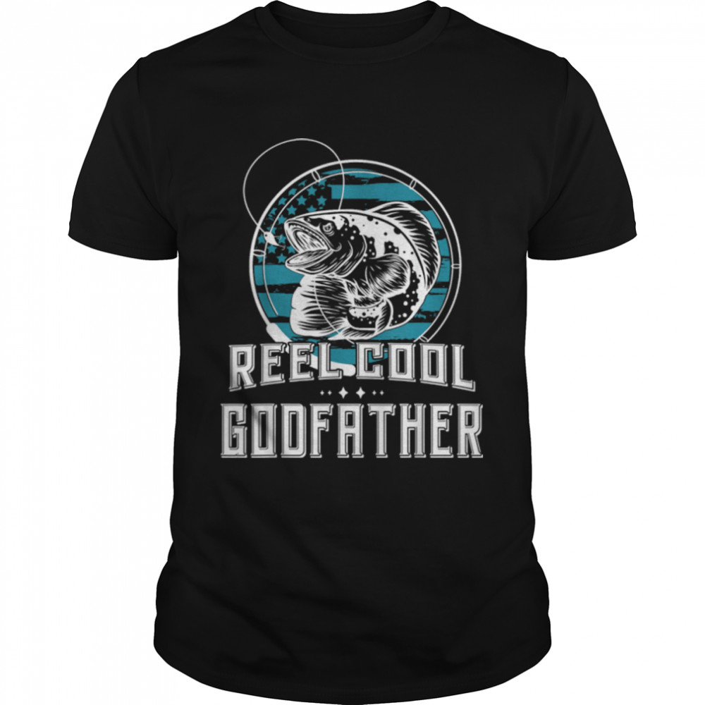 Mens Gift For Fathers Day Tee - Reel Cool Godfather Fishing T-Shirt B09ZQR4DKH