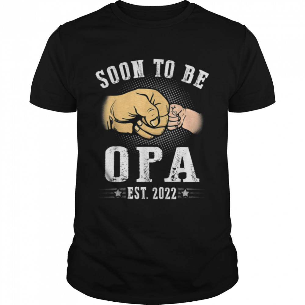 Soon To Be Opa Est.2022 Retro Fathers Day New Dad T- B09ZQNX8T8 Classic Men's T-shirt