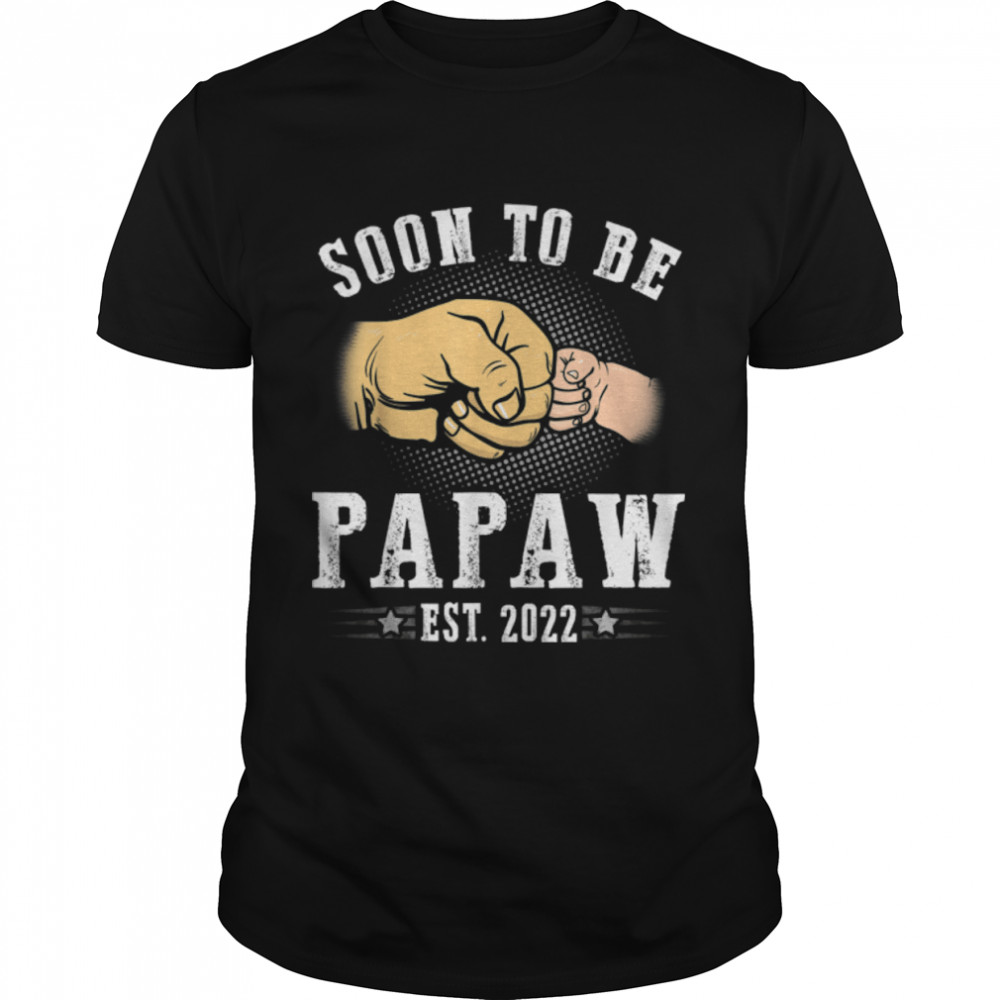 Soon To Be Papaw Est.2022 Retro Fathers Day New Dad T-Shirt B09ZQPNPGM