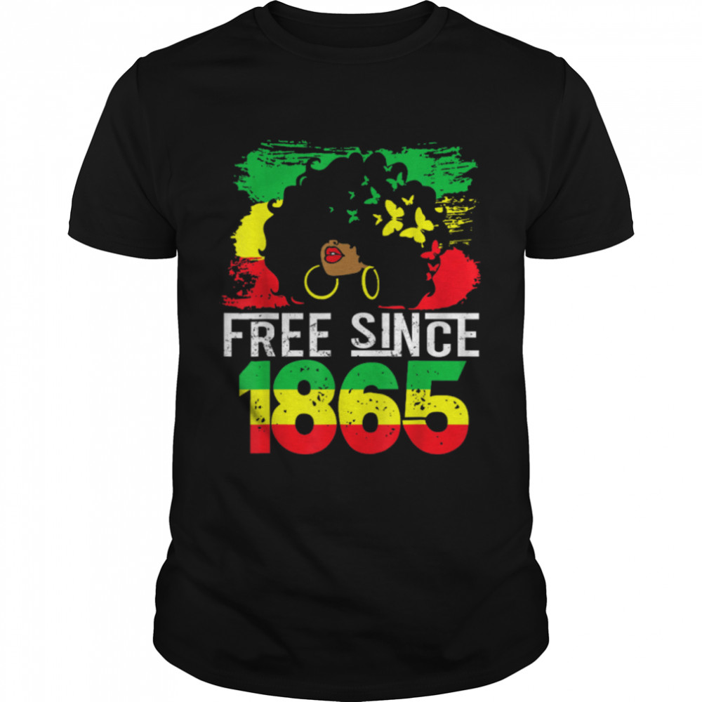 Free Since 1865 Afro African American Black Women Juneteenth T-Shirt B09ZTXNXXH