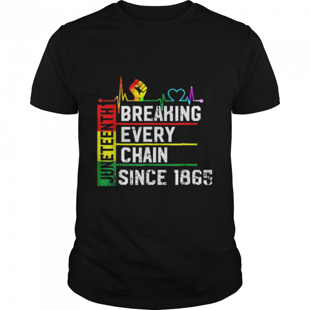 Funny Breaking Every Chain Since 1865 Juneteenth Black T-Shirt B09ZTWVZWF