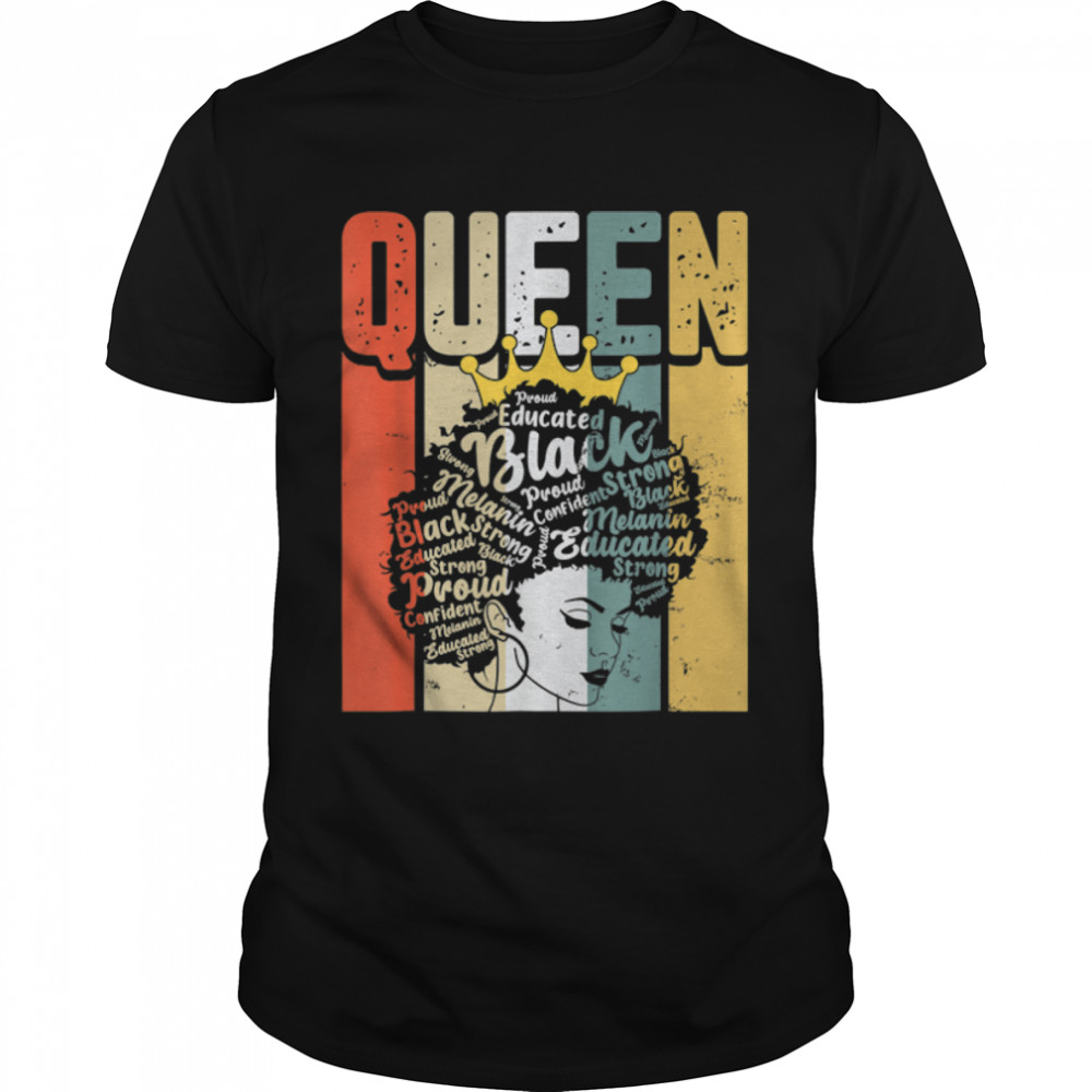Juneteenth Black Queen Afro Melanin Girl Magic Women Girls T-Shirt B09ZTW5D3Q