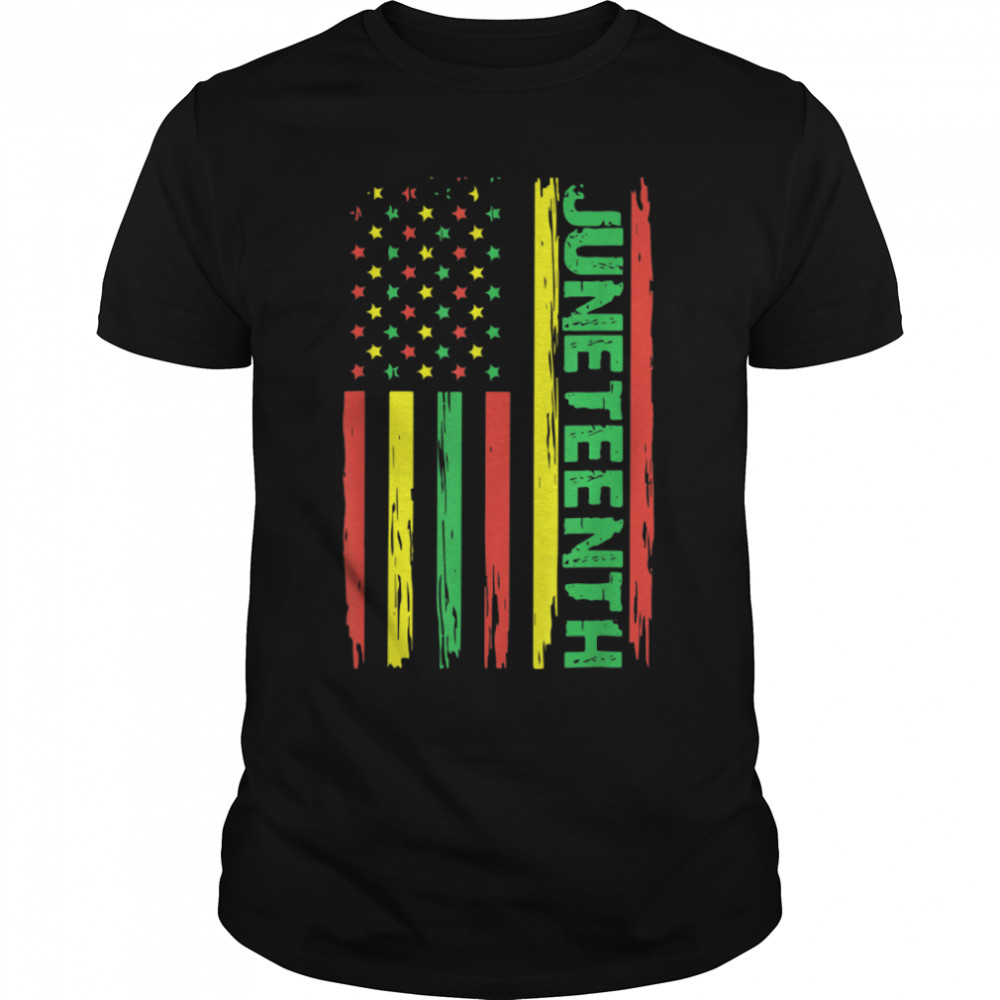 Juneteenth Freedom Day Afro American African Flag T-Shirt B09ZTWX7QT