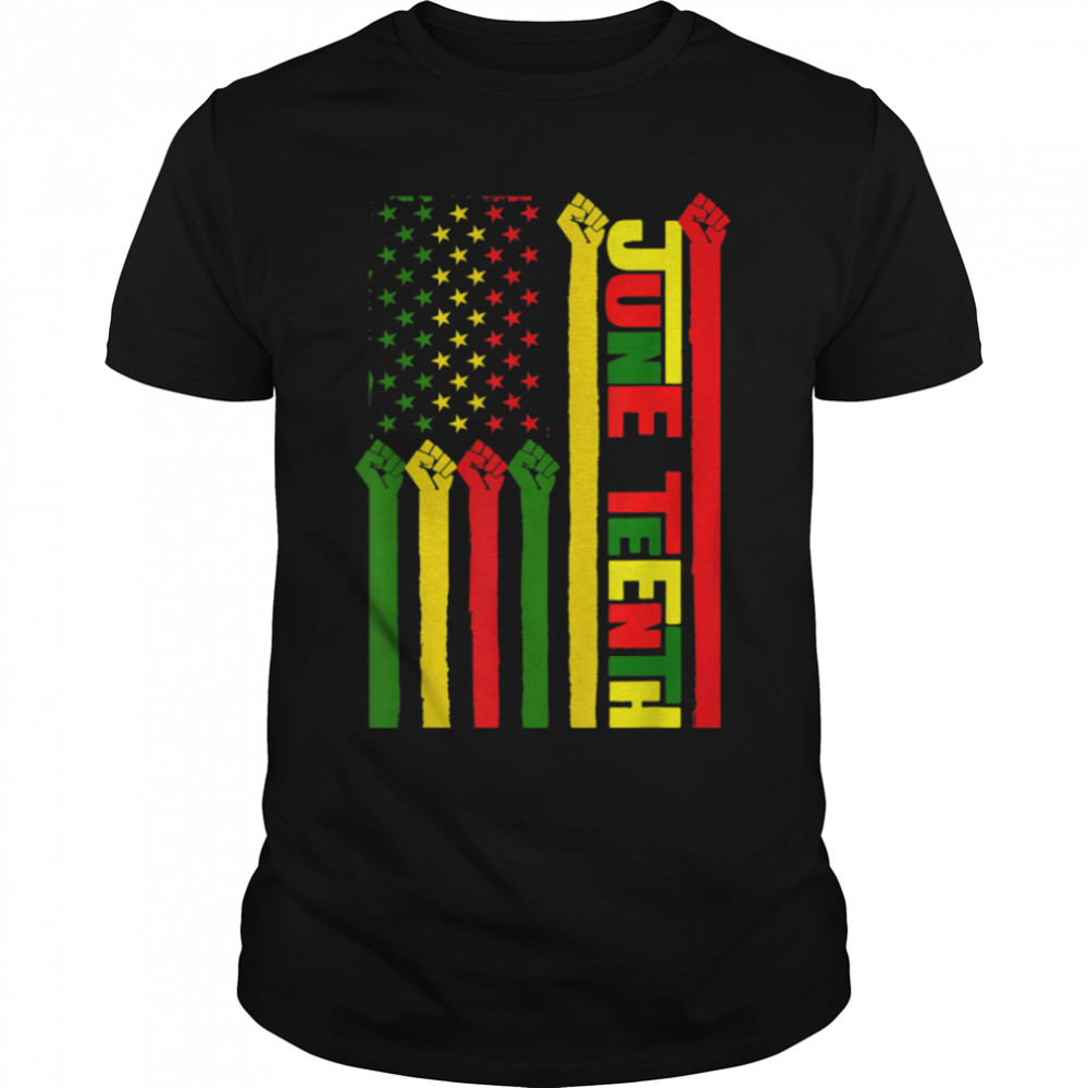 Juneteenth in Vintage Retro Flag Proud Black History Month T-Shirt B09ZTTJ5T2