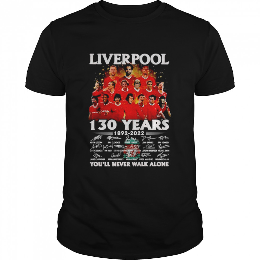Liverpool 130 years 1892-2022 signatures shirt