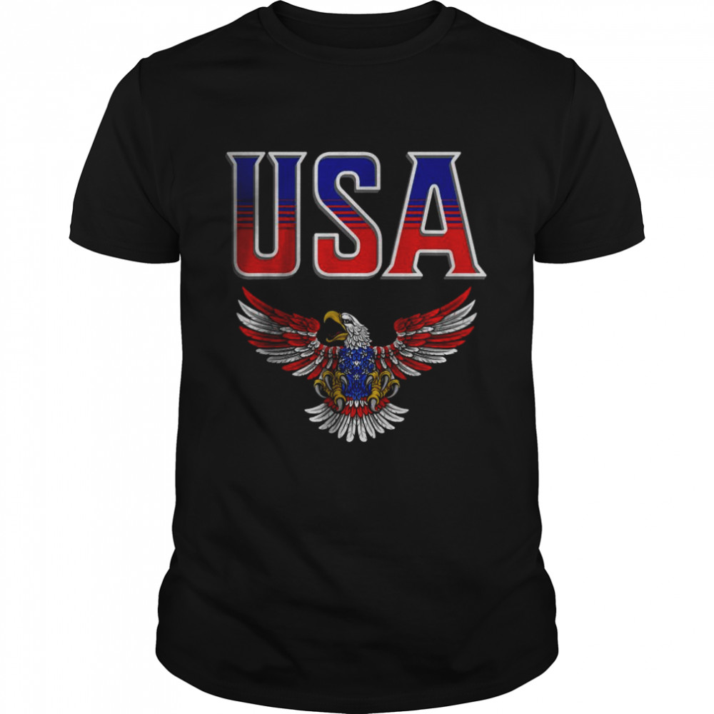 PATRIOTIC EAGLE 4TH OF JULY USA AMERICAN FLAG T-Shirt