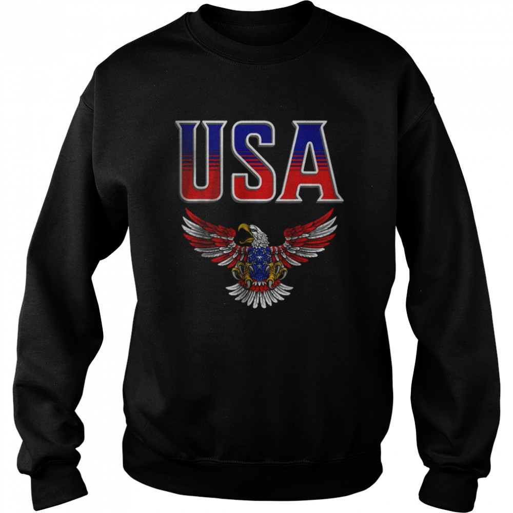 PATRIOTIC EAGLE 4TH OF JULY USA AMERICAN FLAG T- Unisex Sweatshirt