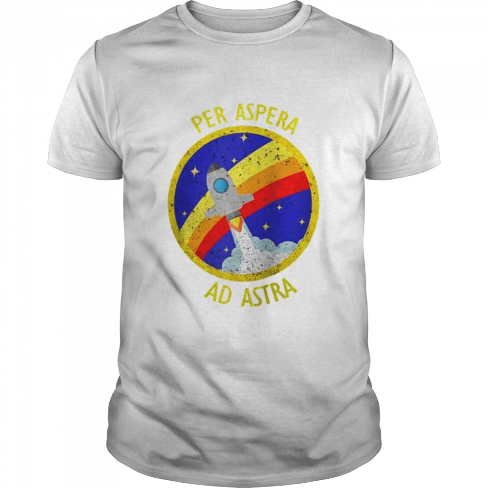 Per Aspera Ad Astra Vintage Retro Grafik Space Shirt Raglan Shirt