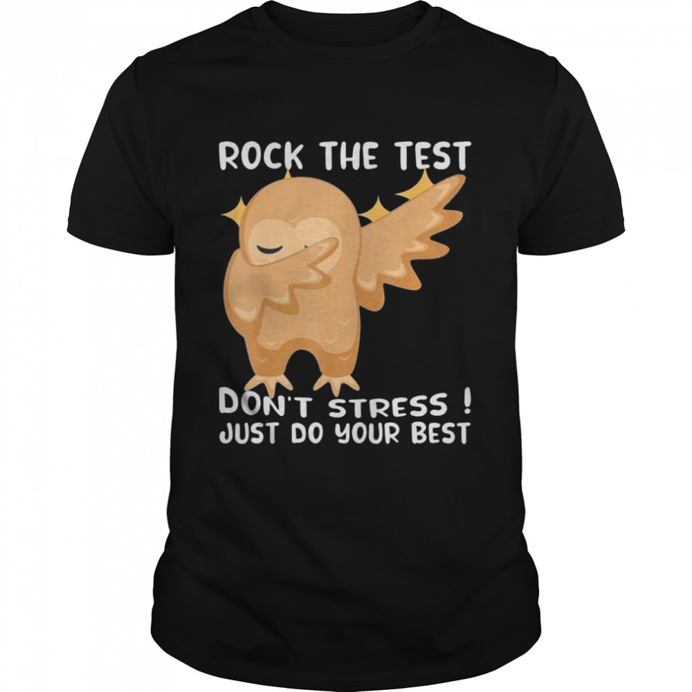 Rock The Test Don’t Stress Just Do Your Best Owl Testing Day  Classic Men's T-shirt