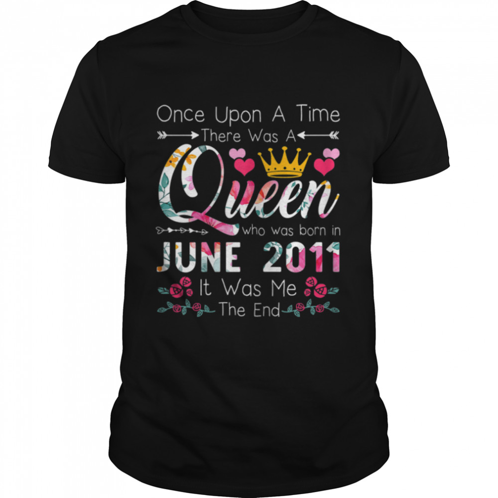 11 Years Old Girls 11Th Birthday Queen June 2011 T-Shirt B0B14Y4Qgj
