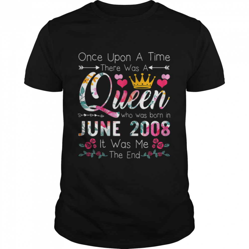 14 Years Old Girls 14th Birthday Queen June 2008 T-Shirt B0B14YC3YJ