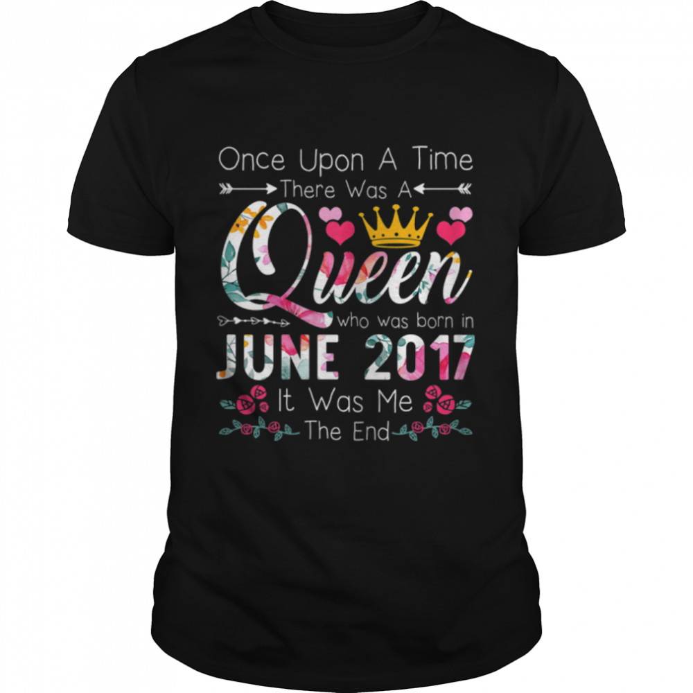 5 Years Old Girls 5th Birthday Queen June 2017 T-Shirt B0B1517MM7