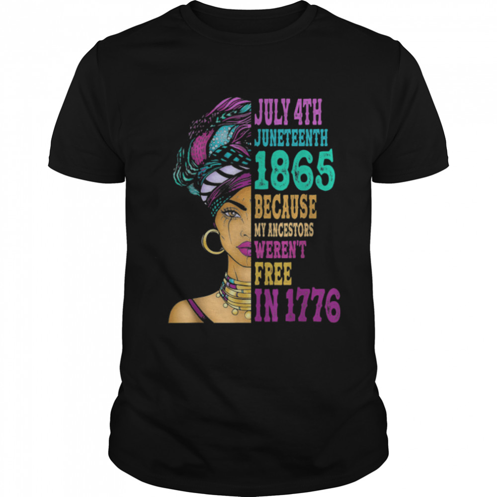 Juneteenth Queen Melanin African American Women T-Shirt B0B14Wsfm4