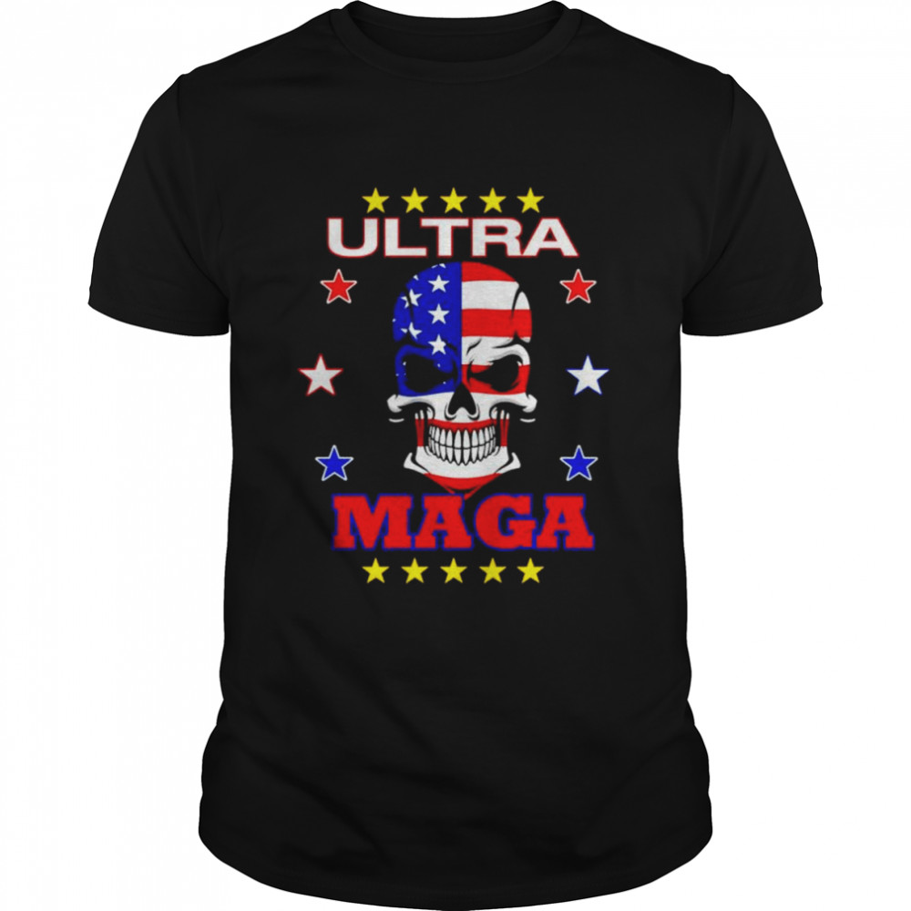 Skull American flag Ultra Maga shirt Classic Men's T-shirt