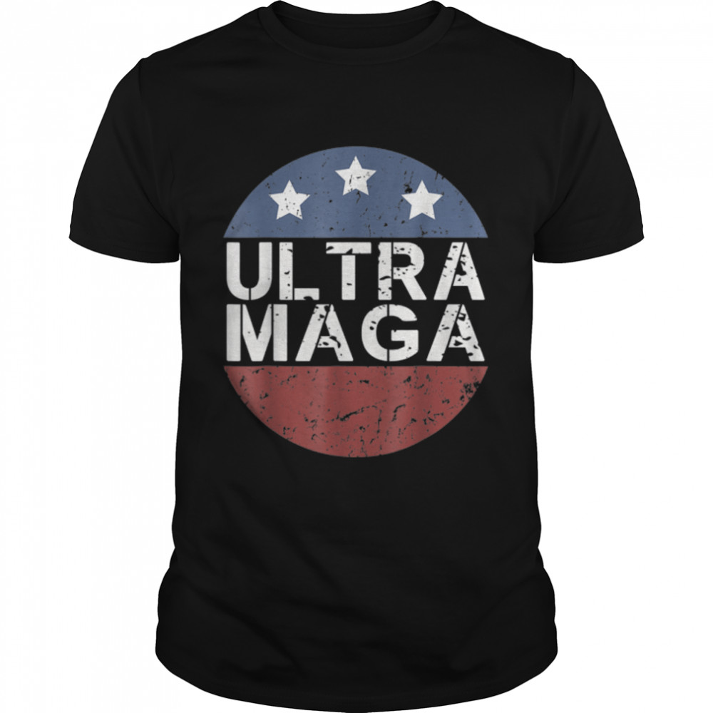 Anti Joe Biden Ultra Maga American Flag US T- B0B1865GND Classic Men's T-shirt