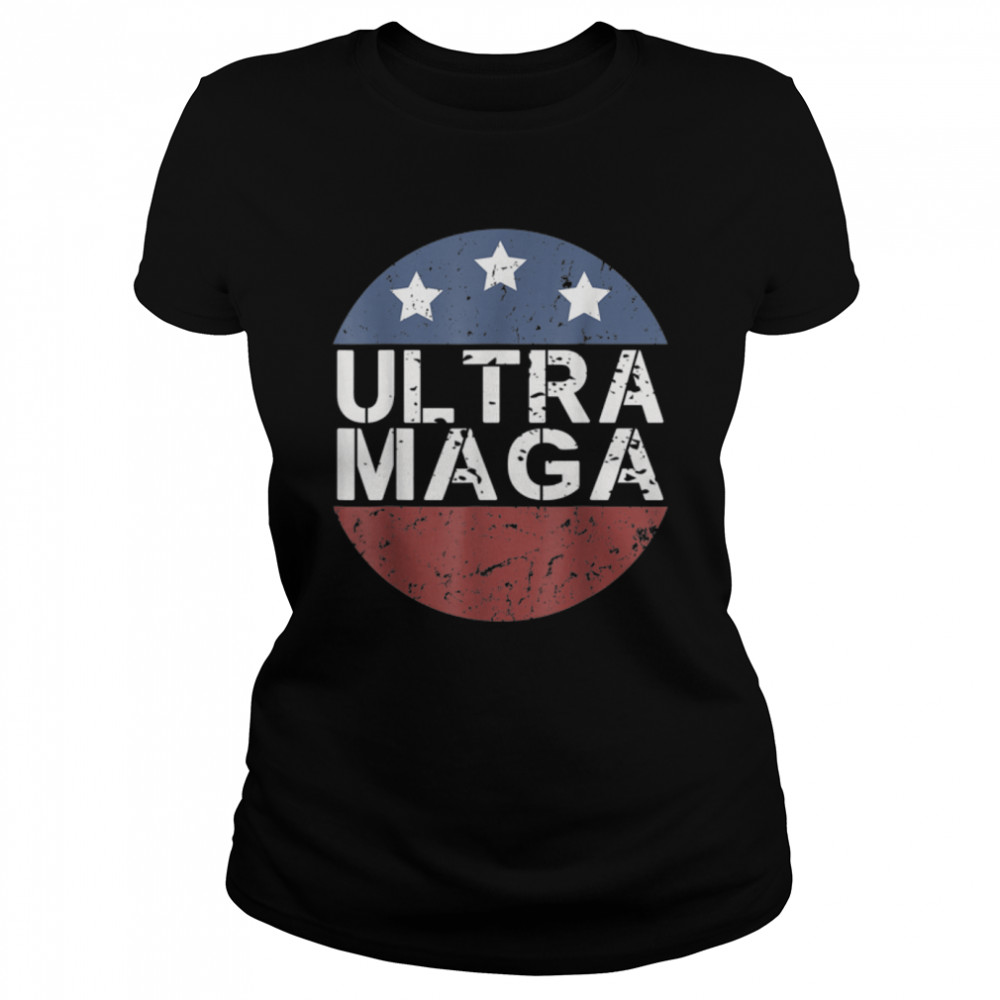 Anti Joe Biden Ultra Maga American Flag US T- B0B1865GND Classic Women's T-shirt
