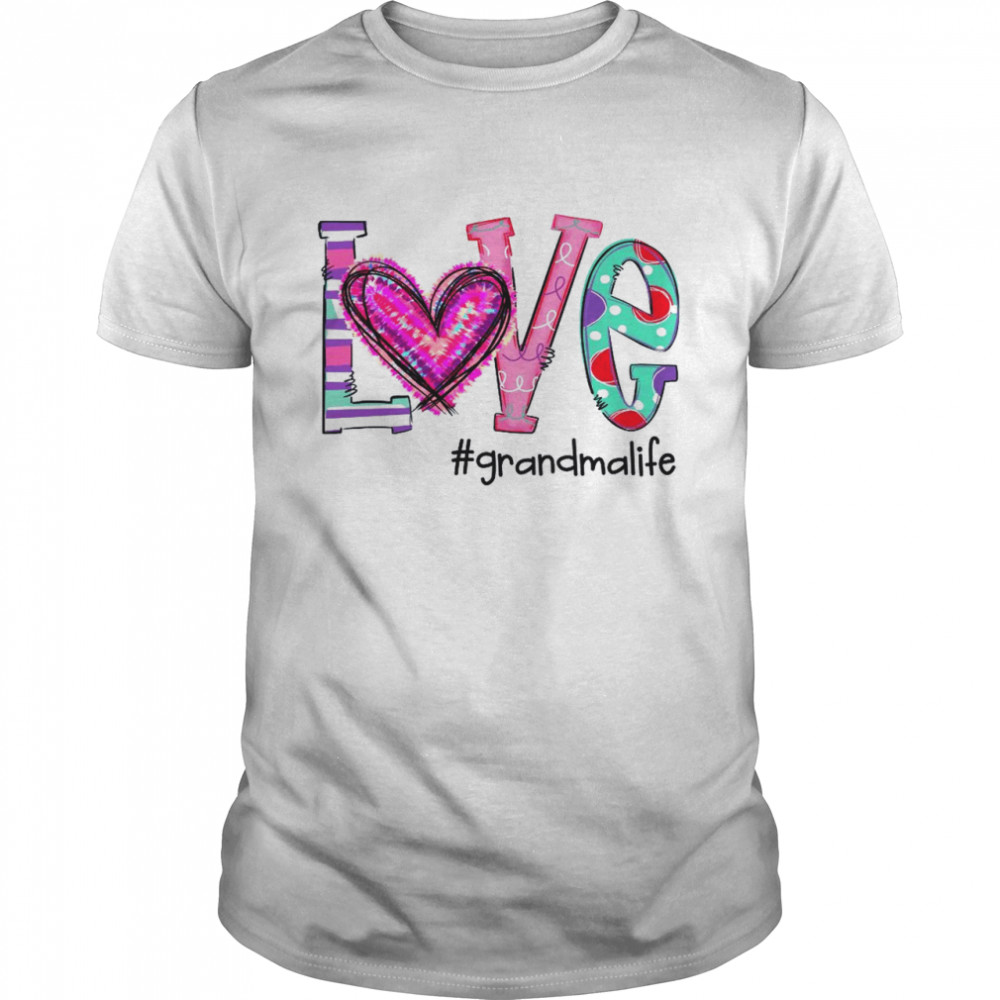 Damen Love Grandma Life Of Hearts Valentinstag Langarmshirt  Classic Men's T-shirt