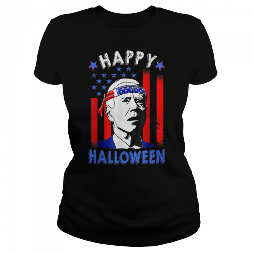 Funny Joe Biden Happy Halloween American Flag 4th Of July T- B0B189YP1V Classic Women's T-shirt