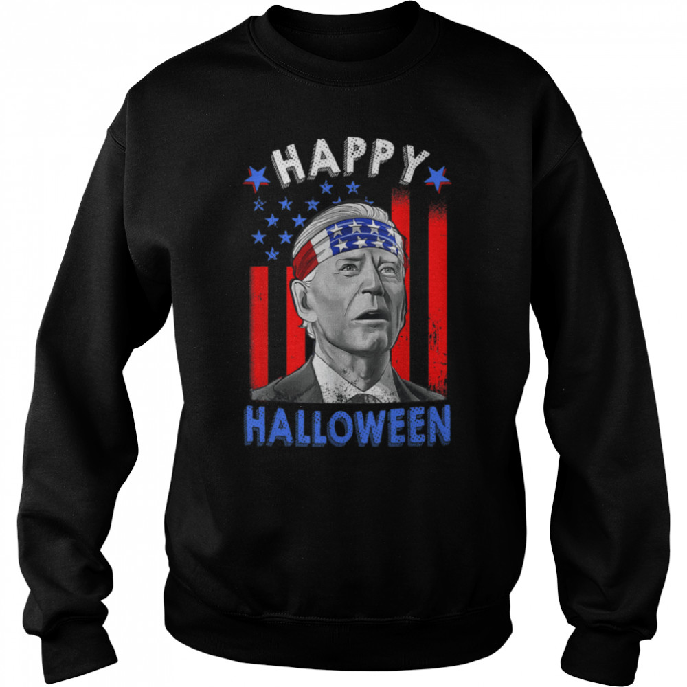 Funny Joe Biden Happy Halloween US Flag 4th Of July T- B0B185WJ6Q Unisex Sweatshirt