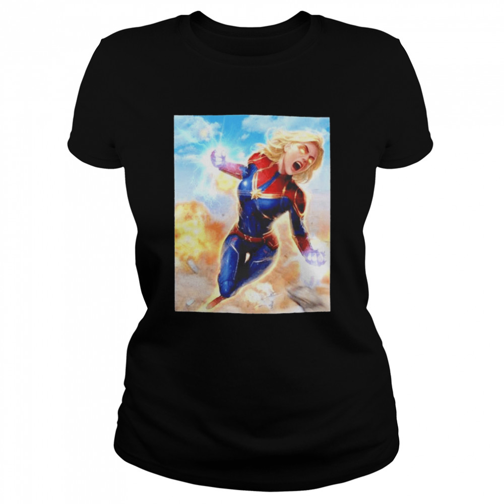 Illustration Captain Marvel T-shirt Classic Women's T-shirt
