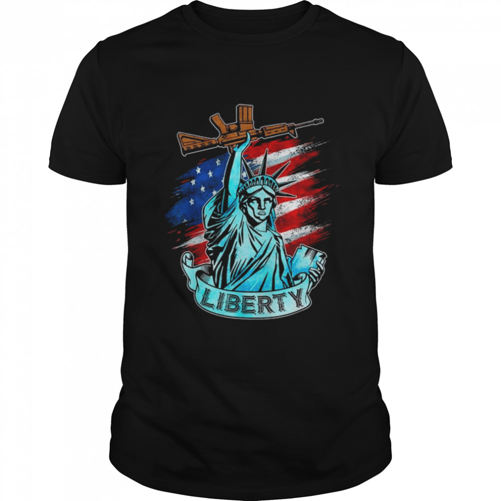 Statue of liberty new york city American flag 4th of july shirt