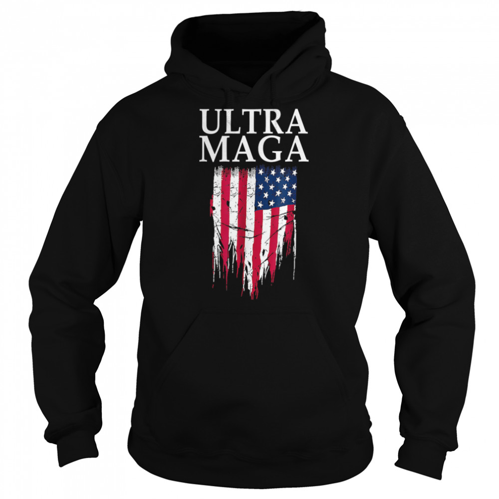 Ultra MAGA Funny Anti Joe Biden American US Flag Vintage T- B0B18472M4 Unisex Hoodie