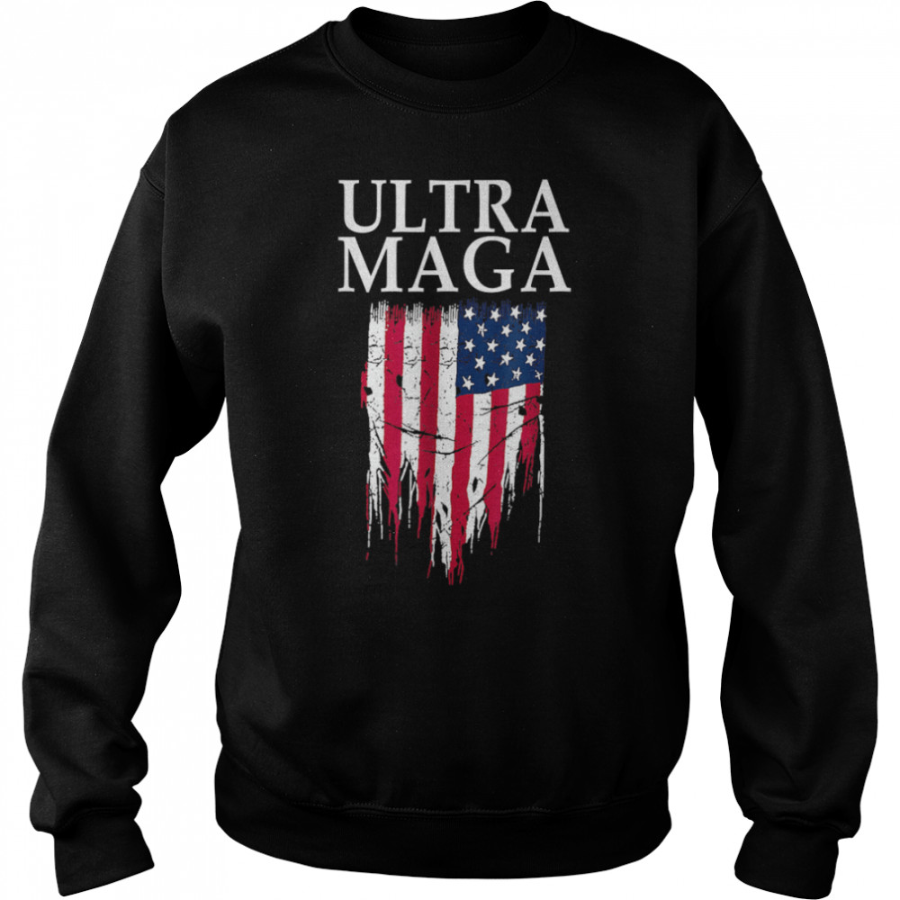 Ultra MAGA Funny Anti Joe Biden American US Flag Vintage T- B0B18472M4 Unisex Sweatshirt