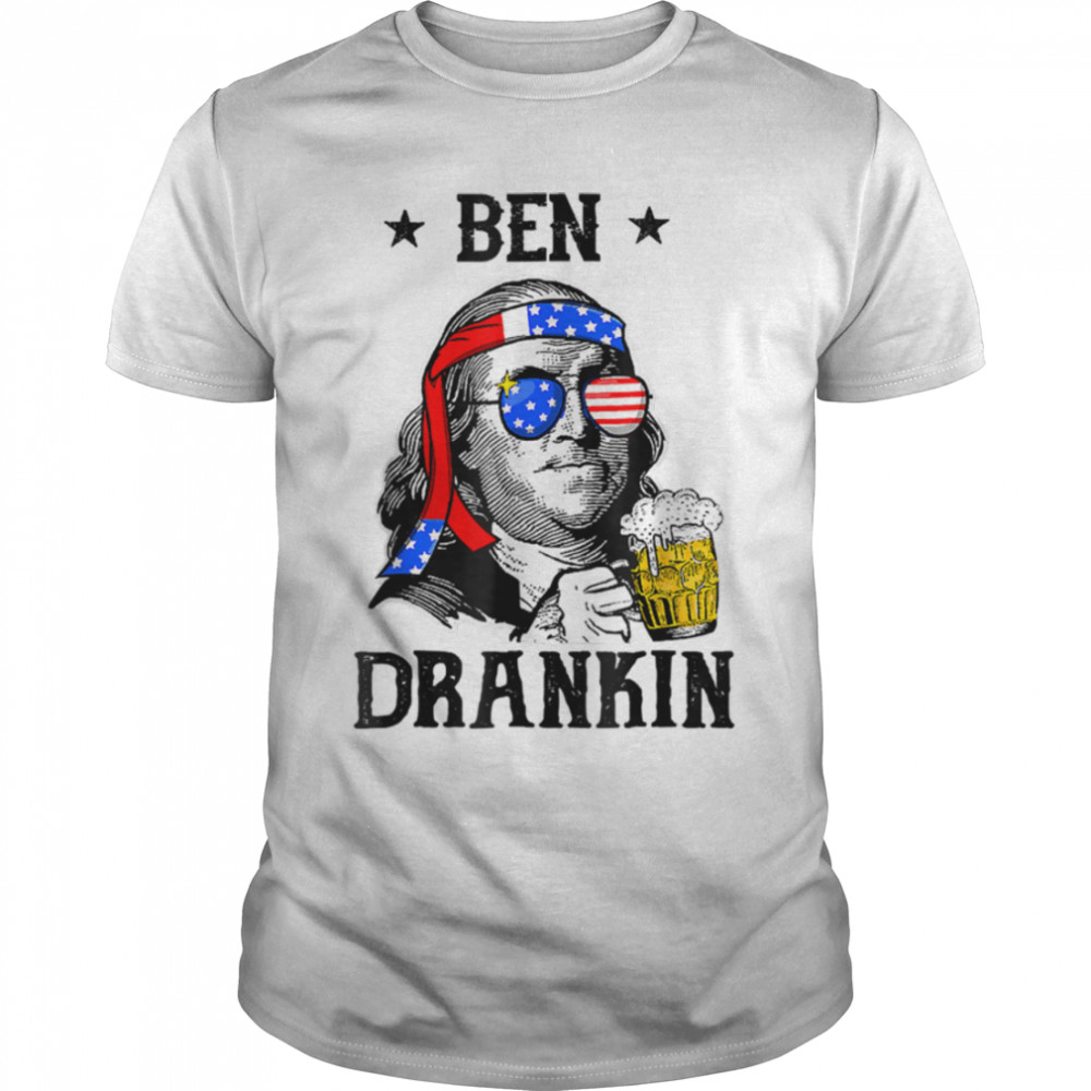 4th Of July Ben Drankin Funny Benjamin Franklin USA Flag T-Shirt B0B19TK31D