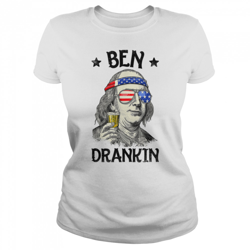 4th of July Benjamin Franklin USa Flag - Ben Drankin Funny T- B0B19WGHTY Classic Women's T-shirt