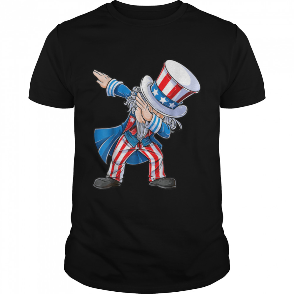 4th of july for kids Dabbing Uncle Sam Boys Men T-Shirt B0B19WKNRF