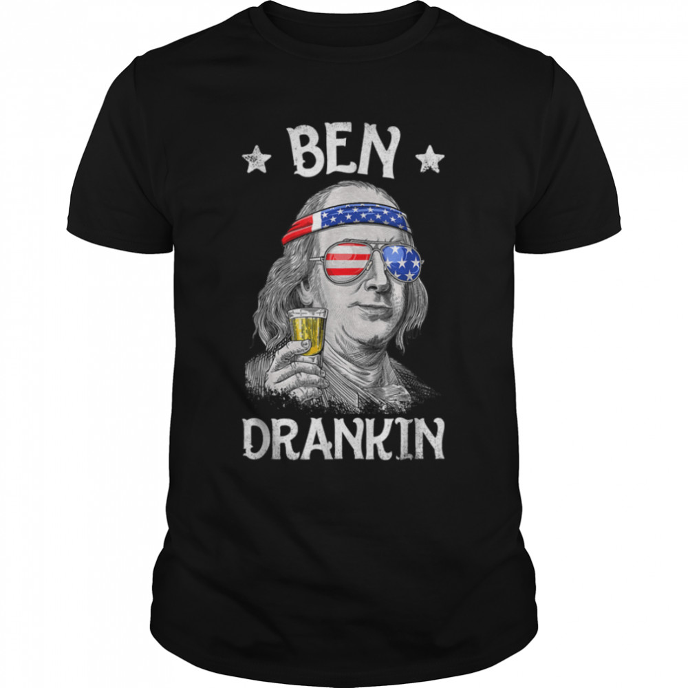 4th of July for Men Ben Drankin Benjamin Franklin Tee T-Shirt B0B19VWHN1