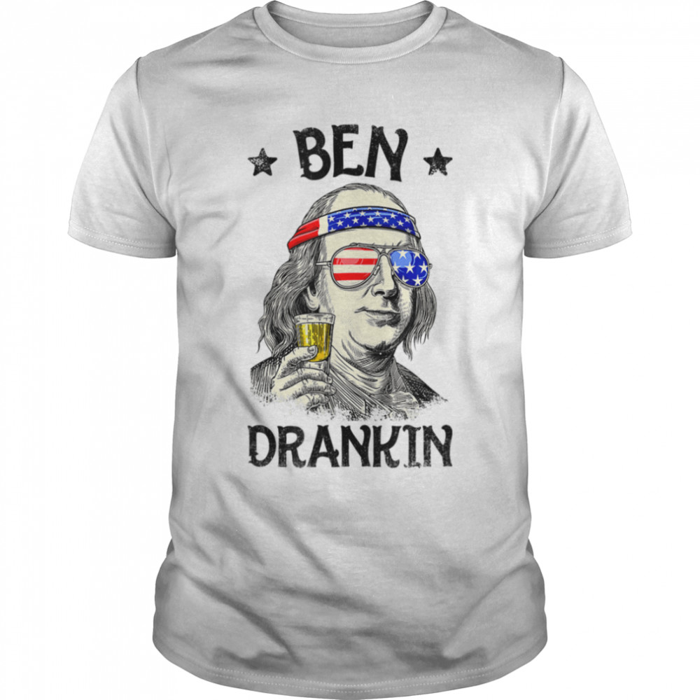 Ben Drankin 4th of July Benjamin Franklin USA Flag 2022 T-Shirt B0B19WCHQN