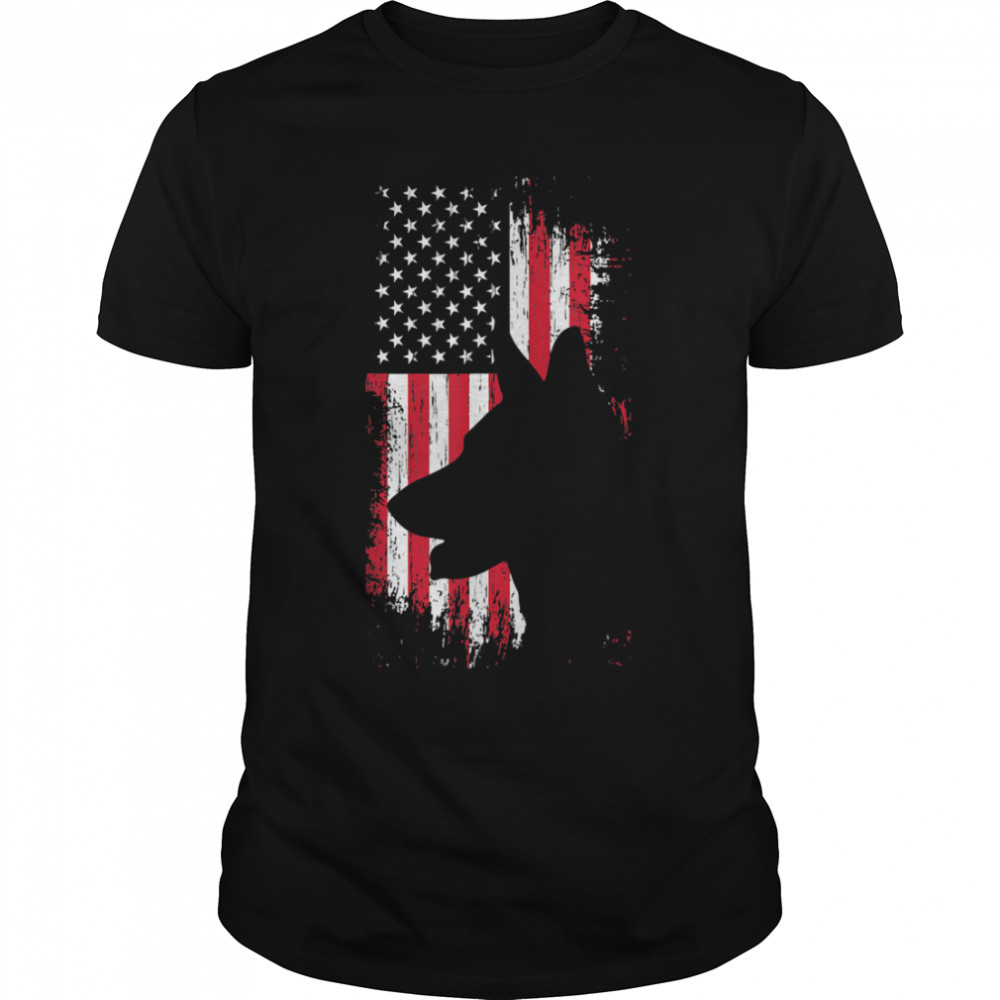 German Shepherd American Flag Shirt USA Patriotic Dog Gifts T-Shirt B0B19ZZRBB