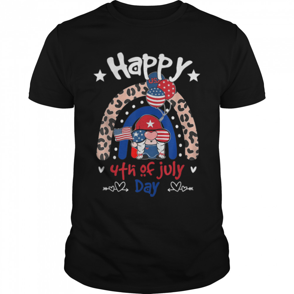 Gnome Celebrating Independence Usa Day Happy 4Th Of July T-Shirt B0B19V7Lgl