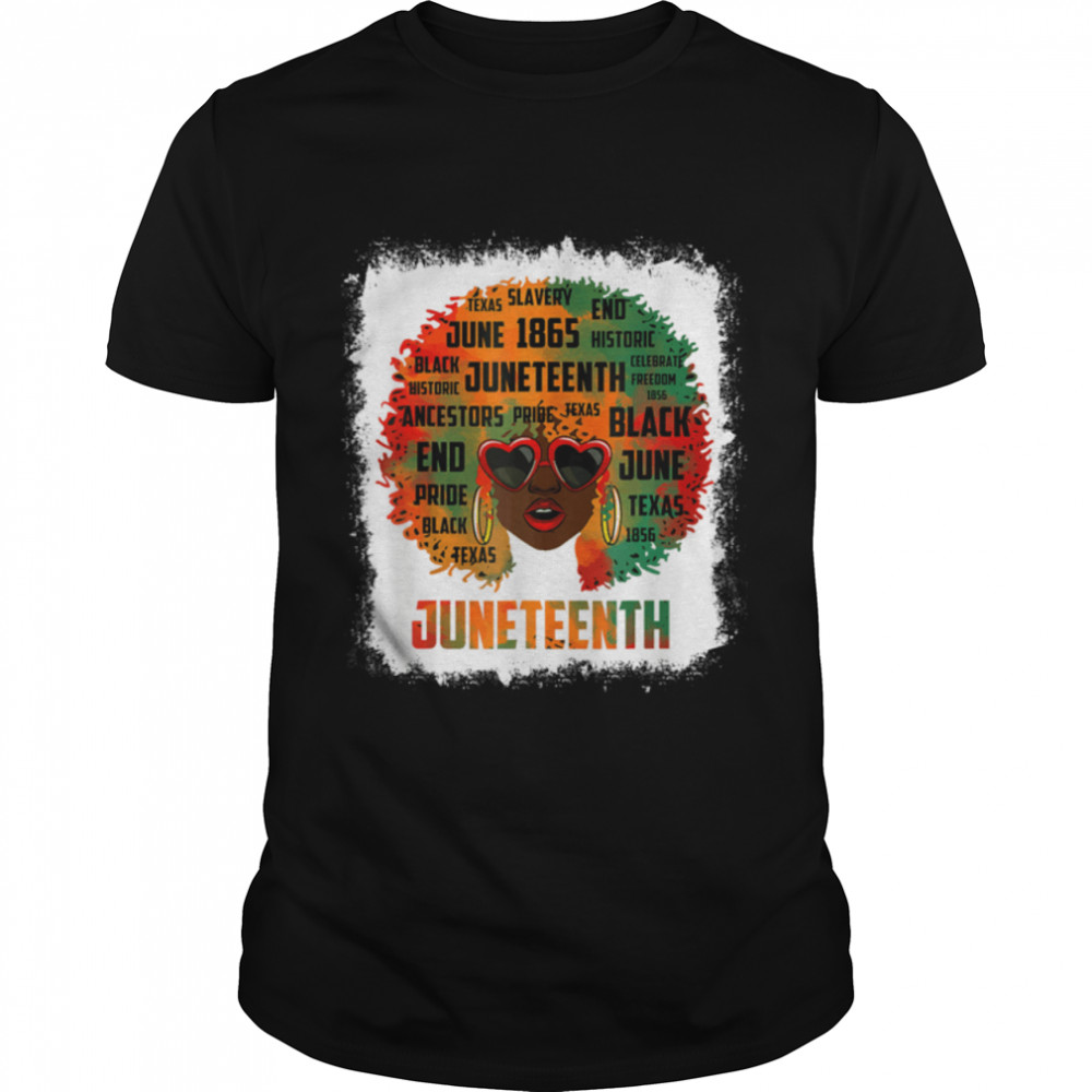 Happy Juneteenth Day 2022 Free Ish Melanin Black Women Bleac T-Shirt B0B19SFBFC