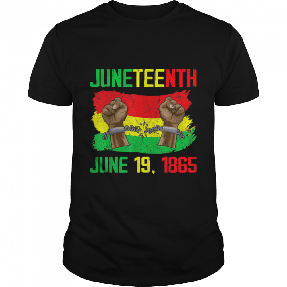 Juneteenth June 19th 1865 Juneteenth Black Freedom Day Flag T-Shirt B0B19V5F6H