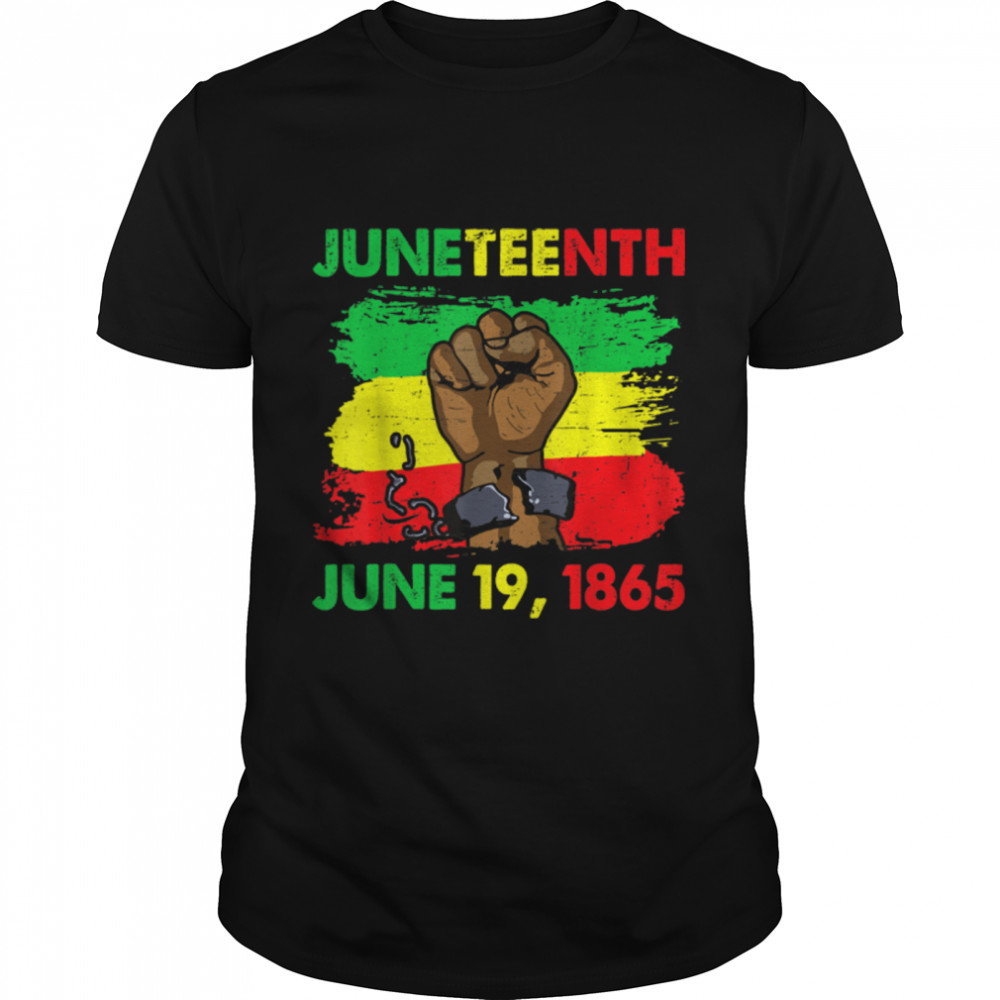 Juneteenth June 19th 1865 Juneteenth Black Freedom Day Flag T-Shirt B0B19WXSLP