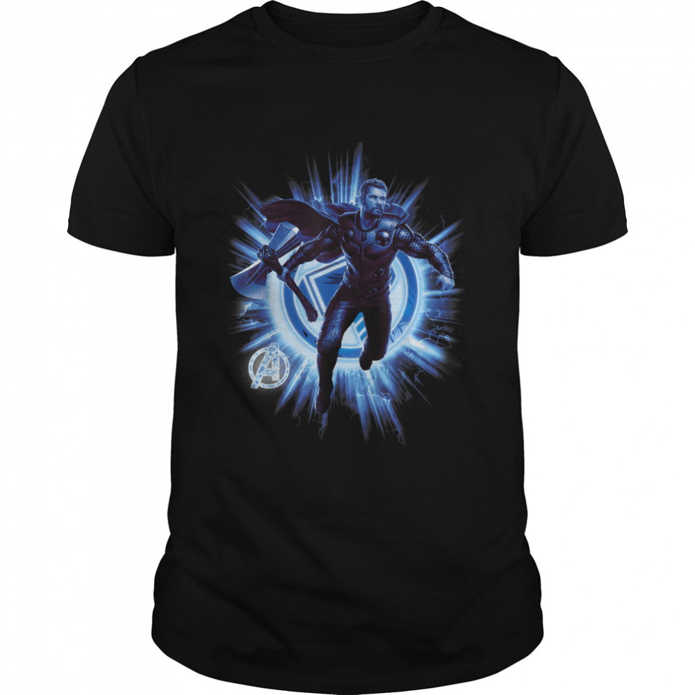 Marvel Avengers Endgame Thor Blast Poster Graphic T-Shirt